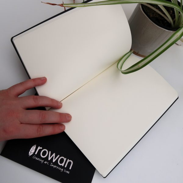 A5 Rowan sketchbook held open